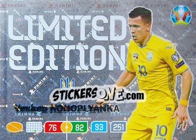 Sticker Yevhen Konoplyanka - UEFA Euro 2020 Preview. Adrenalyn XL - Panini