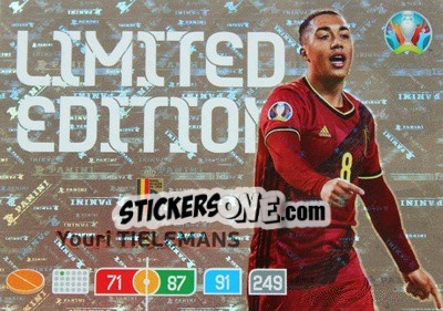 Sticker Youri Tielemans - UEFA Euro 2020 Preview. Adrenalyn XL - Panini