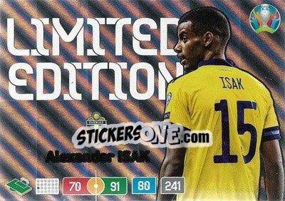 Sticker Alexander Isak - UEFA Euro 2020 Preview. Adrenalyn XL n. XXL-AI - Panini