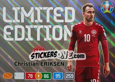 Cromo Christian Eriksen - UEFA Euro 2020 Preview. Adrenalyn XL - Panini