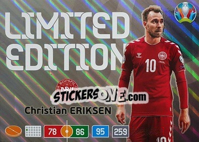 Sticker Christian Eriksen - UEFA Euro 2020 Preview. Adrenalyn XL n. XXL-CE - Panini
