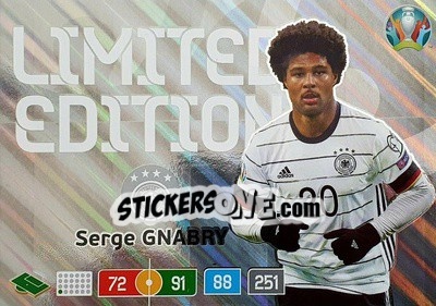 Sticker Serge Gnabry - UEFA Euro 2020 Preview. Adrenalyn XL - Panini