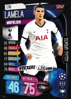 Sticker Erik Lamela - UEFA Champions League 2019-2020. Match Attax Extra. UK Edition n. SU7 - Topps