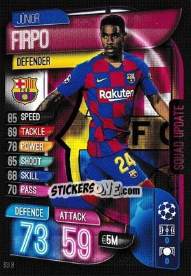 Sticker Júnior Firpo - UEFA Champions League 2019-2020. Match Attax Extra. UK Edition n. SU8 - Topps