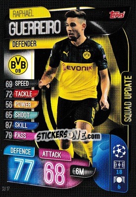 Figurina Raphaël Guerreiro - UEFA Champions League 2019-2020. Match Attax Extra. UK Edition - Topps