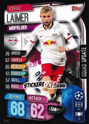 Sticker Konrad Laimer - UEFA Champions League 2019-2020. Match Attax Extra. UK Edition n. SU20 - Topps