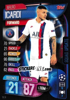 Sticker Mauro Icardi - UEFA Champions League 2019-2020. Match Attax Extra. UK Edition - Topps