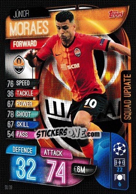 Sticker Júnior Moraes - UEFA Champions League 2019-2020. Match Attax Extra. UK Edition n. SU33 - Topps