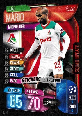 Sticker João Mário - UEFA Champions League 2019-2020. Match Attax Extra. UK Edition - Topps