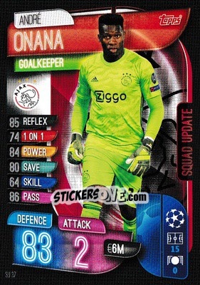 Cromo André Onana - UEFA Champions League 2019-2020. Match Attax Extra. UK Edition - Topps