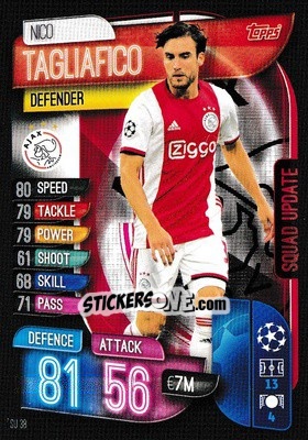 Sticker Nicolás Tagliafico - UEFA Champions League 2019-2020. Match Attax Extra. UK Edition - Topps