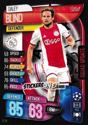Sticker Daley Blind - UEFA Champions League 2019-2020. Match Attax Extra. UK Edition - Topps