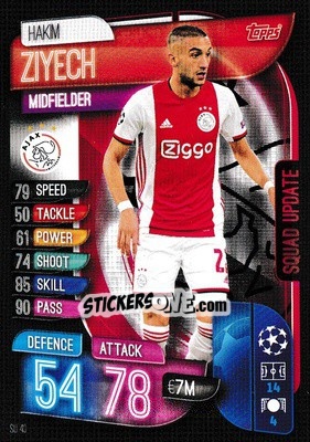 Sticker Hakim Ziyech - UEFA Champions League 2019-2020. Match Attax Extra. UK Edition - Topps