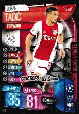 Sticker Dušan Tadic - UEFA Champions League 2019-2020. Match Attax Extra. UK Edition n. SU42 - Topps