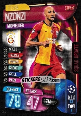 Sticker Steven Nzonzi - UEFA Champions League 2019-2020. Match Attax Extra. UK Edition n. SU43 - Topps