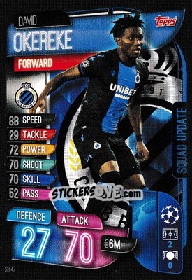Sticker David Okereke - UEFA Champions League 2019-2020. Match Attax Extra. UK Edition n. SU47 - Topps