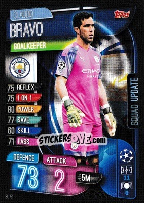 Sticker Claudio Bravo - UEFA Champions League 2019-2020. Match Attax Extra. UK Edition n. SU51 - Topps