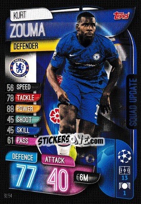 Sticker Kurt Zouma - UEFA Champions League 2019-2020. Match Attax Extra. UK Edition n. SU54 - Topps