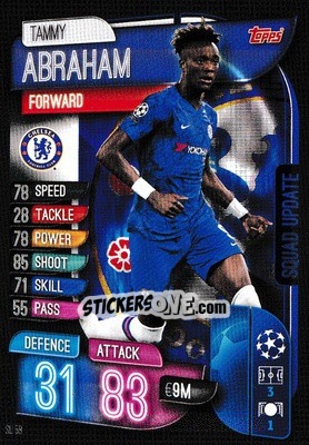 Sticker Tammy Abraham - UEFA Champions League 2019-2020. Match Attax Extra. UK Edition n. SU58 - Topps