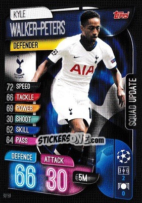 Sticker Kyle Walker-Peters - UEFA Champions League 2019-2020. Match Attax Extra. UK Edition n. SU59 - Topps