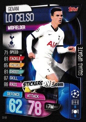 Sticker Giovani Lo Celso - UEFA Champions League 2019-2020. Match Attax Extra. UK Edition - Topps