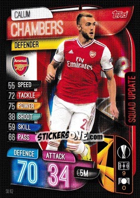 Figurina Calum Chambers - UEFA Champions League 2019-2020. Match Attax Extra. UK Edition - Topps