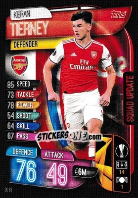 Figurina Kieran Tierney - UEFA Champions League 2019-2020. Match Attax Extra. UK Edition - Topps