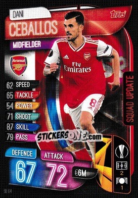 Sticker Dani Ceballos - UEFA Champions League 2019-2020. Match Attax Extra. UK Edition n. SU64 - Topps