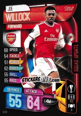 Sticker Joe Willock - UEFA Champions League 2019-2020. Match Attax Extra. UK Edition n. SU68 - Topps