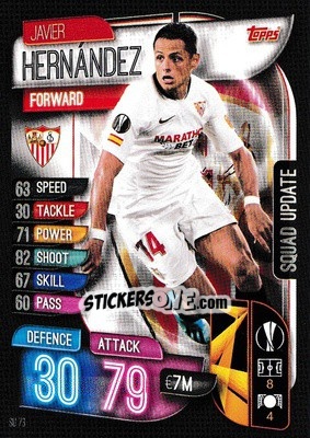 Sticker Javier Hernández - UEFA Champions League 2019-2020. Match Attax Extra. UK Edition n. SU73 - Topps