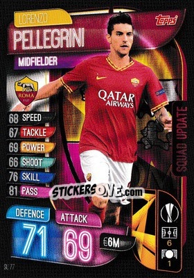 Sticker Lorenzo Pellegrini - UEFA Champions League 2019-2020. Match Attax Extra. UK Edition n. SU77 - Topps