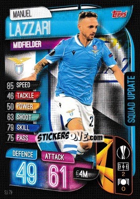 Sticker Manuel Lazzari - UEFA Champions League 2019-2020. Match Attax Extra. UK Edition n. SU79 - Topps