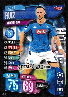 Sticker Fabián Ruiz - UEFA Champions League 2019-2020. Match Attax Extra. UK Edition n. AC12 - Topps