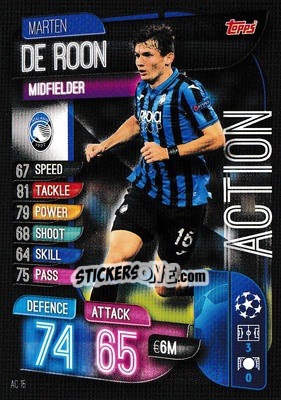 Sticker Marten de Roon - UEFA Champions League 2019-2020. Match Attax Extra. UK Edition n. AC15 - Topps