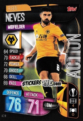 Figurina Rúben Neves - UEFA Champions League 2019-2020. Match Attax Extra. UK Edition - Topps