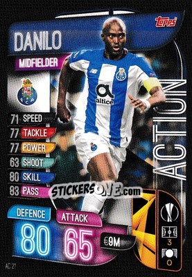Sticker Danilo Pereira - UEFA Champions League 2019-2020. Match Attax Extra. UK Edition n. AC21 - Topps