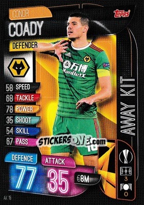 Sticker Conor Coady - UEFA Champions League 2019-2020. Match Attax Extra. UK Edition n. AK18 - Topps