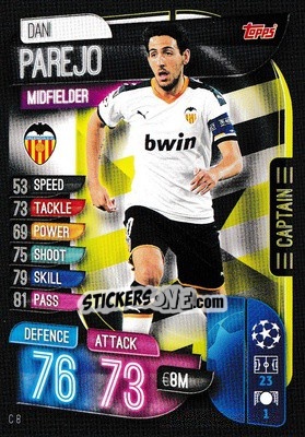 Sticker Dani Parejo - UEFA Champions League 2019-2020. Match Attax Extra. UK Edition n. C8 - Topps