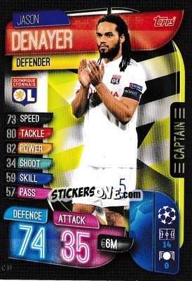 Sticker Jason Denayer - UEFA Champions League 2019-2020. Match Attax Extra. UK Edition n. C14 - Topps