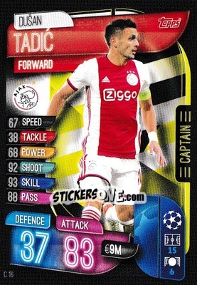Sticker Dušan Tadic - UEFA Champions League 2019-2020. Match Attax Extra. UK Edition n. C16 - Topps