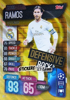 Sticker Sergio Ramos - UEFA Champions League 2019-2020. Match Attax Extra. UK Edition - Topps