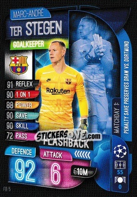 Figurina Marc-André ter Stegen - UEFA Champions League 2019-2020. Match Attax Extra. UK Edition - Topps