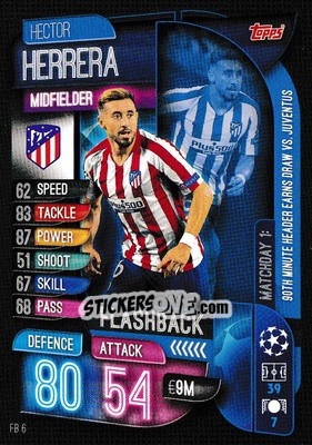 Sticker Hector Herrera - UEFA Champions League 2019-2020. Match Attax Extra. UK Edition n. FB6 - Topps