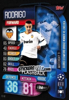 Sticker Rodrigo - UEFA Champions League 2019-2020. Match Attax Extra. UK Edition n. FB8 - Topps