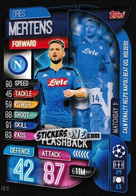 Cromo Dries Mertens - UEFA Champions League 2019-2020. Match Attax Extra. UK Edition - Topps