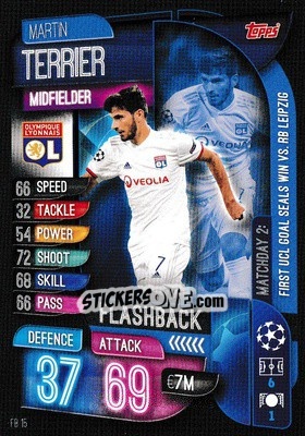 Sticker Martin Terrier - UEFA Champions League 2019-2020. Match Attax Extra. UK Edition n. FB15 - Topps