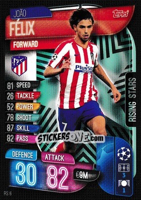 Sticker João Félix - UEFA Champions League 2019-2020. Match Attax Extra. UK Edition n. RS6 - Topps