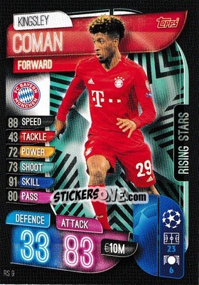 Sticker Kingsley Coman - UEFA Champions League 2019-2020. Match Attax Extra. UK Edition n. RS9 - Topps