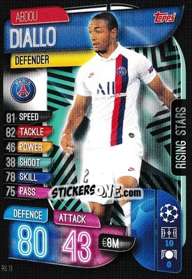 Sticker Abdou Diallo - UEFA Champions League 2019-2020. Match Attax Extra. UK Edition n. RS13 - Topps
