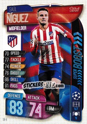 Sticker Saúl Ñíguez - UEFA Champions League 2019-2020. Match Attax Extra. UK Edition n. SB6 - Topps